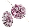 1 20x8mm Crystal with Amethyst Squiggle Lampwork Disk
