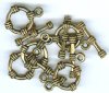 5 20mm Antique Gold Rope Toggles
