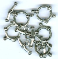 5 21x15mm Antique Silver Toggles