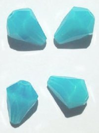 4 16x12mm Milky Aqua Opal Faceted Drop Beads