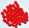 50 8mm Round Opaque Orange Red Glass Beads