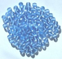 100 6mm Transparent Light Sapphire Round Glass Beads