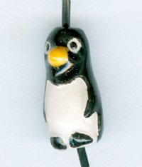 1 14x7mm Ceramic Penguin Bead