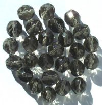 25 10mm Faceted Round Transparent Black Diamond Firepolish Beads