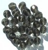 25 10mm Faceted Round Transparent Black Diamond Firepolish Beads