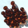 25 10mm Faceted Round Transparent Dark Topaz Beads