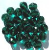 25 10mm Faceted Round Transparent Emerald Firepolish Beads