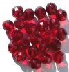 25 10mm Faceted Round Transparent Garnet Firepolish Beads