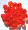 25 10mm Faceted Round Transparent Orange Firepolish Beads