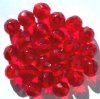 25 10mm Faceted Round Transparent Siam Ruby Firepolish Beads