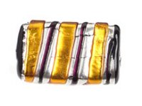 1 22x14 Yellow Lampwork Rectangle with Stripe and Silver Foil