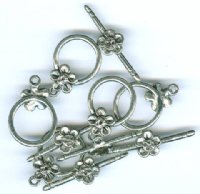 5 21mm Antique Silver Daisy Toggles