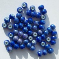 60 4mm Round Blue Miracle Beads