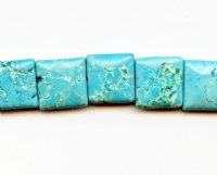16 inch strand of 14x14mm Turquonite Puffed Square Beads