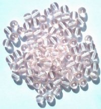 100 6mm Round Transparent Pink Glass Beads