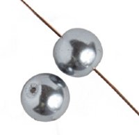 16 inch strand of 4mm Dark Grey Round Glass Pearl Beads