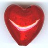 1 19x20mm Red & Silver Foil Heart Bead
