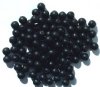 100 6mm Round Matte Black Glass Beads