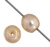 16 inch strand of 3mm Cream Round Glass Pearl Beads