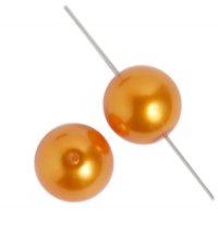 20 12mm Orange Glass Pearl Beads