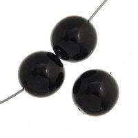 20 12mm Black Glass Pearl Beads