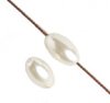 16 inch strand of 7x4mm Ivory Glass Pearl Oval Beads