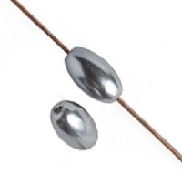 16 inch strand of 7x4mm Dark Grey Glass Pearl Oval Beads