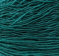1 Hank of 11/0 Transparent Teal Seed Beads