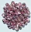 50 6mm Faceted Half Mirror Coated Pink Beads