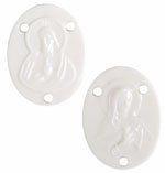 10 22x17mm White Acrylic Missionary 3 Hole Rosary Connector