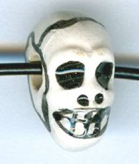 1 6x12mm Day of the Dead Skull Bead