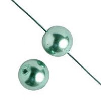 16 inch strand of 4mm Medium Teal Round Glass Pearl Beads