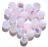 20 10mm Faceted Pink Opal AB Beads