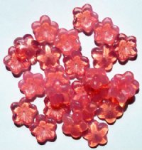 25 5x16mm Pink Opal Cupped Flower Beads