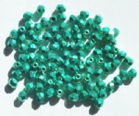 100 4mm Faceted Metallic Teal Firepolish Beads