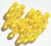 25 8mm Faceted Transparent Yellow Firepolish Beads