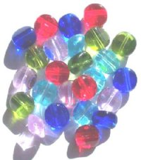 25 12mm Four-Sided Flat Round Glass Bead Mix Pack
