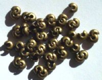100 4mm Antique Gold Crimp Covers