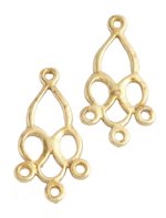 1 pair 20.5x10.5 mm Anti-Tarnish Brass 3-Loop Chandelier Drop Earrings