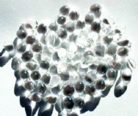 75 9x6mm Transparent Crystal Drop Beads