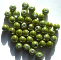 40 6mm Round Light Olive Miracle Beads