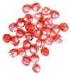 25 8mm Faceted Raspberry Cream Marble Firepolish Beads