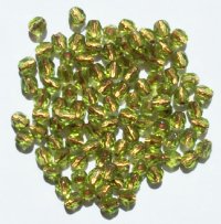 100 4mm Faceted Copperlined Olive Beads