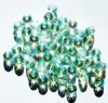 50 4x5mm Faceted Light Green AB Donut Beads