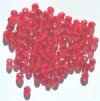 100 4mm Faceted Silverlined Red Firepolish Beads
