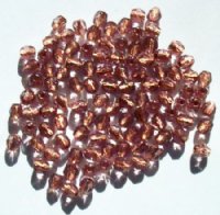 100 4mm Faceted Copperlined Amethyst Firepolish Beads