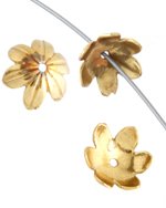 2 10mm Anti-Tarnish Brass Flower Bead Caps