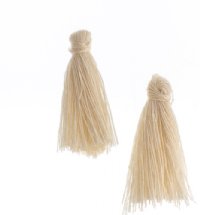 Pack of 10, 1 Inch Ivory Cotton Tassels