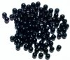 100 6mm Opaque Black Round Glass Beads