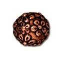 1 8mm TierraCast Round Antique Copper Floral Bead